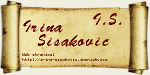 Irina Šišaković vizit kartica